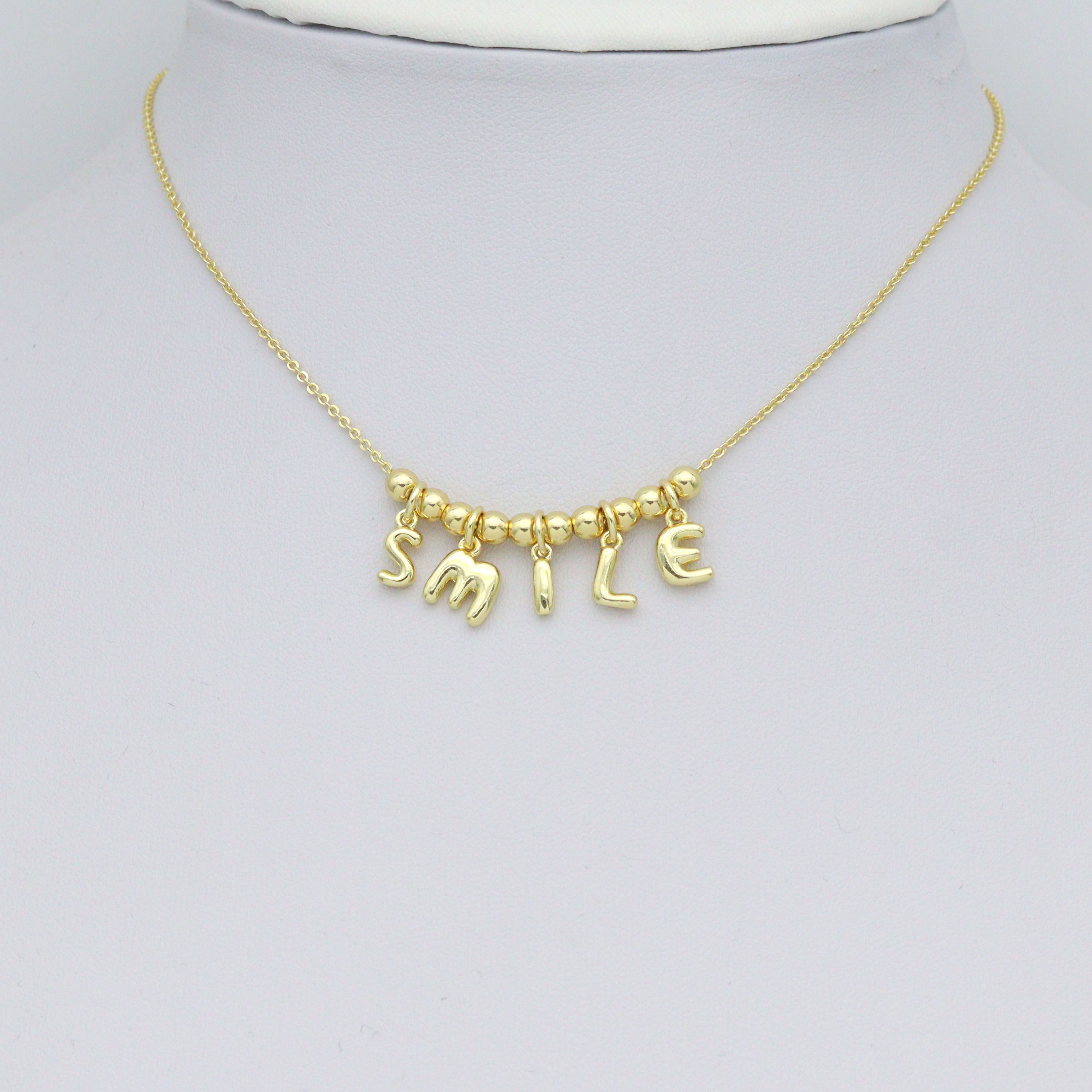 Small Bubble Initial charm, Alphabet Initial Charm Pendant, Sku#LX894