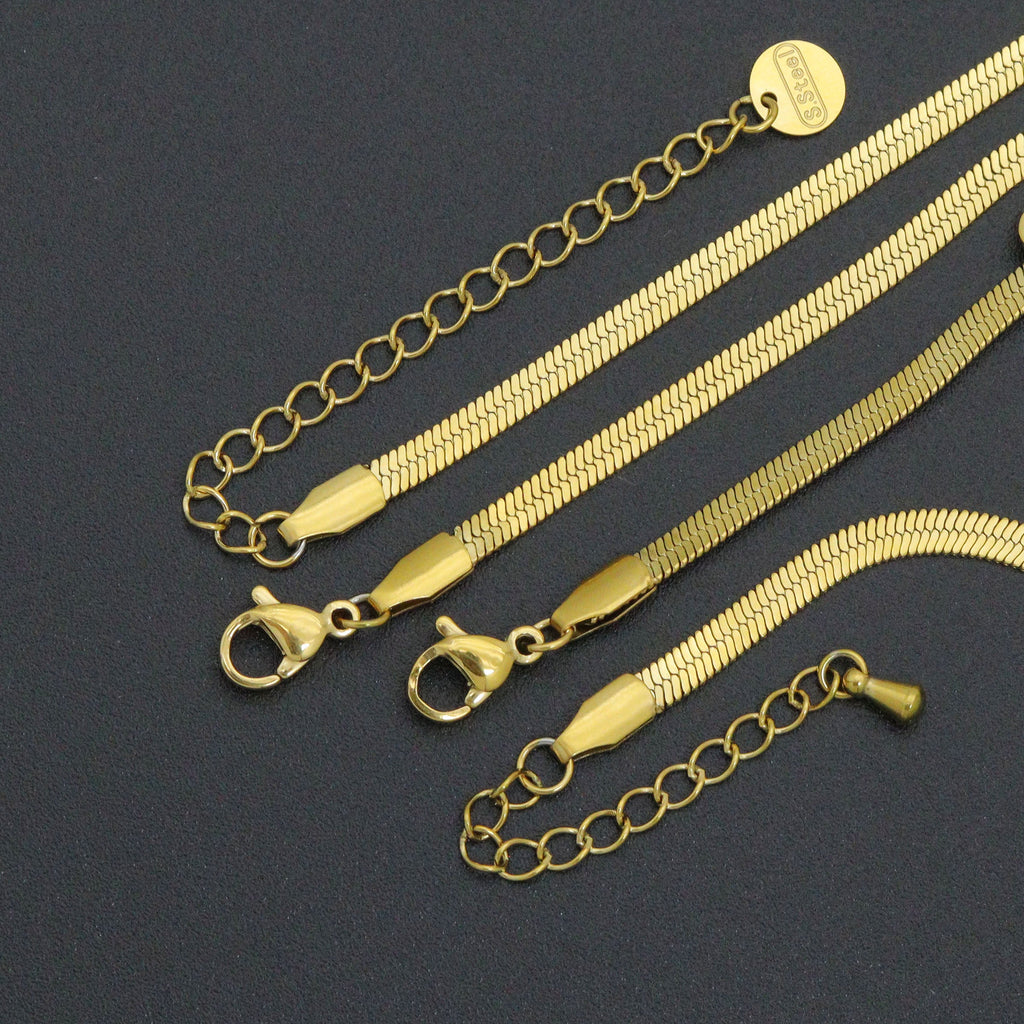 heart herringbone necklace Bracelet, Sku#BXG12