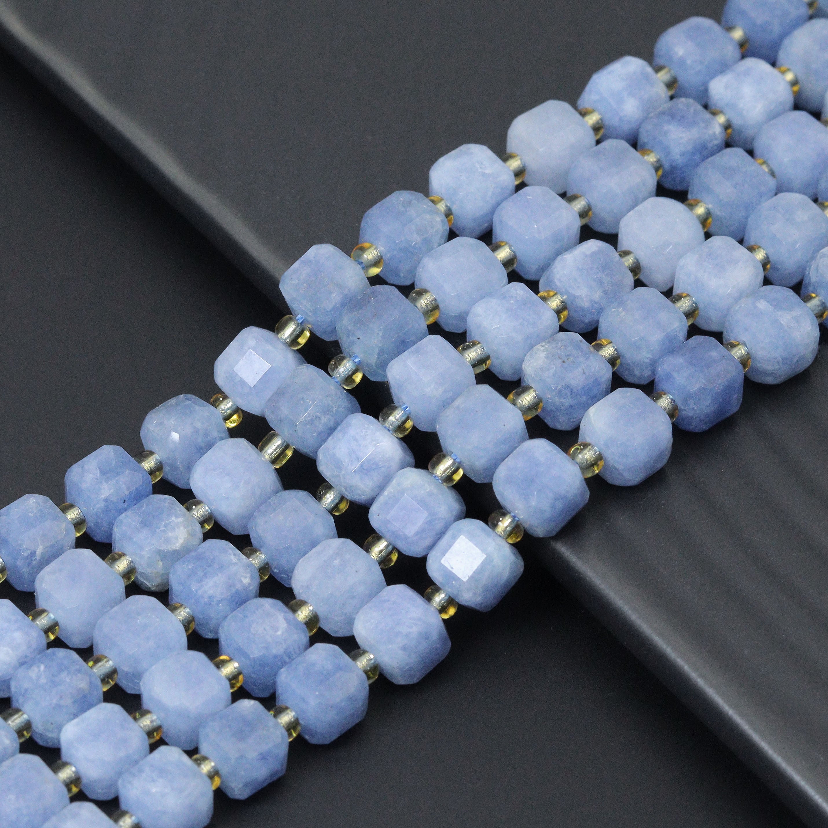 8mm Faceted Cube Jade Beads, Sku#U2246-2