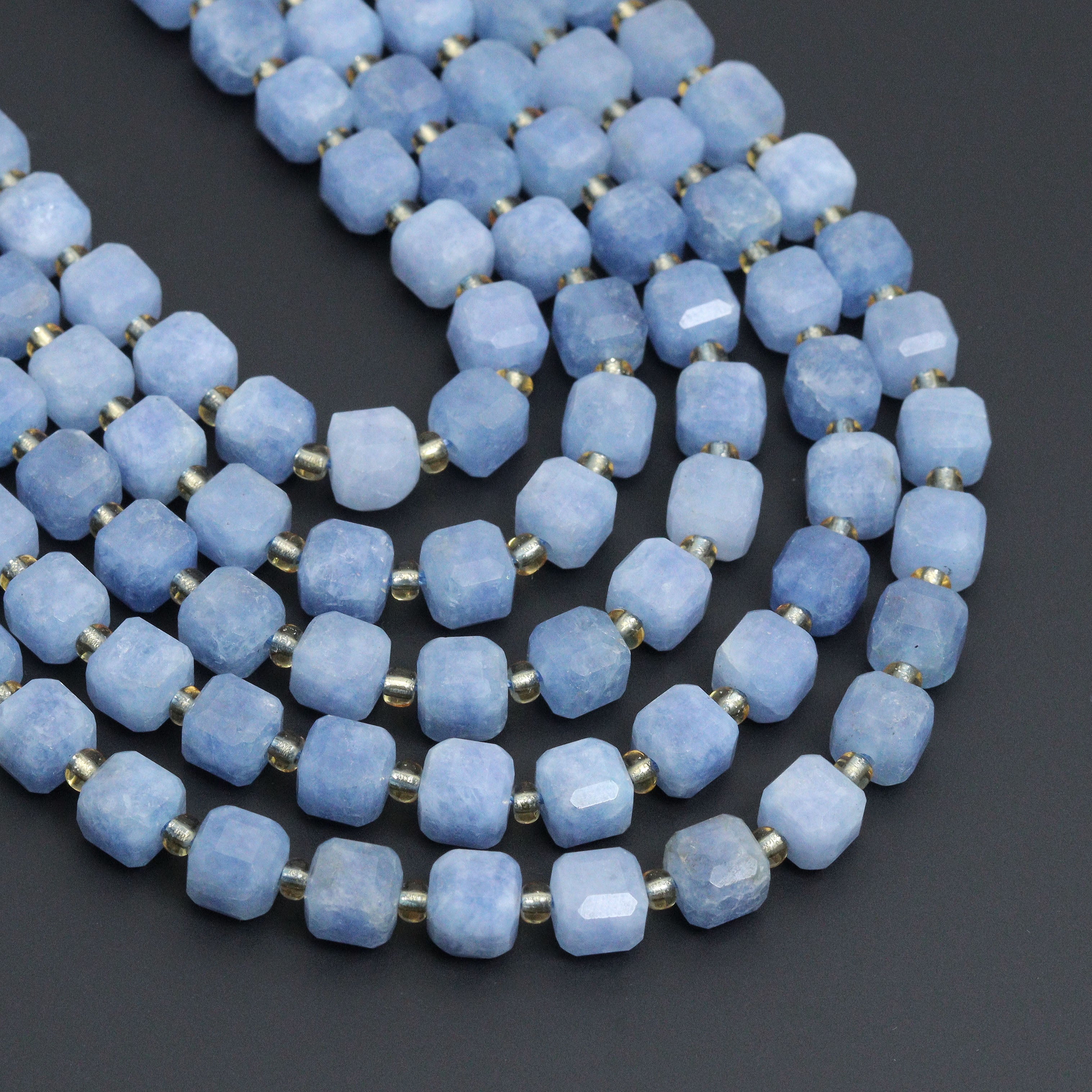 8mm Faceted Cube Jade Beads, Sku#U2246-2