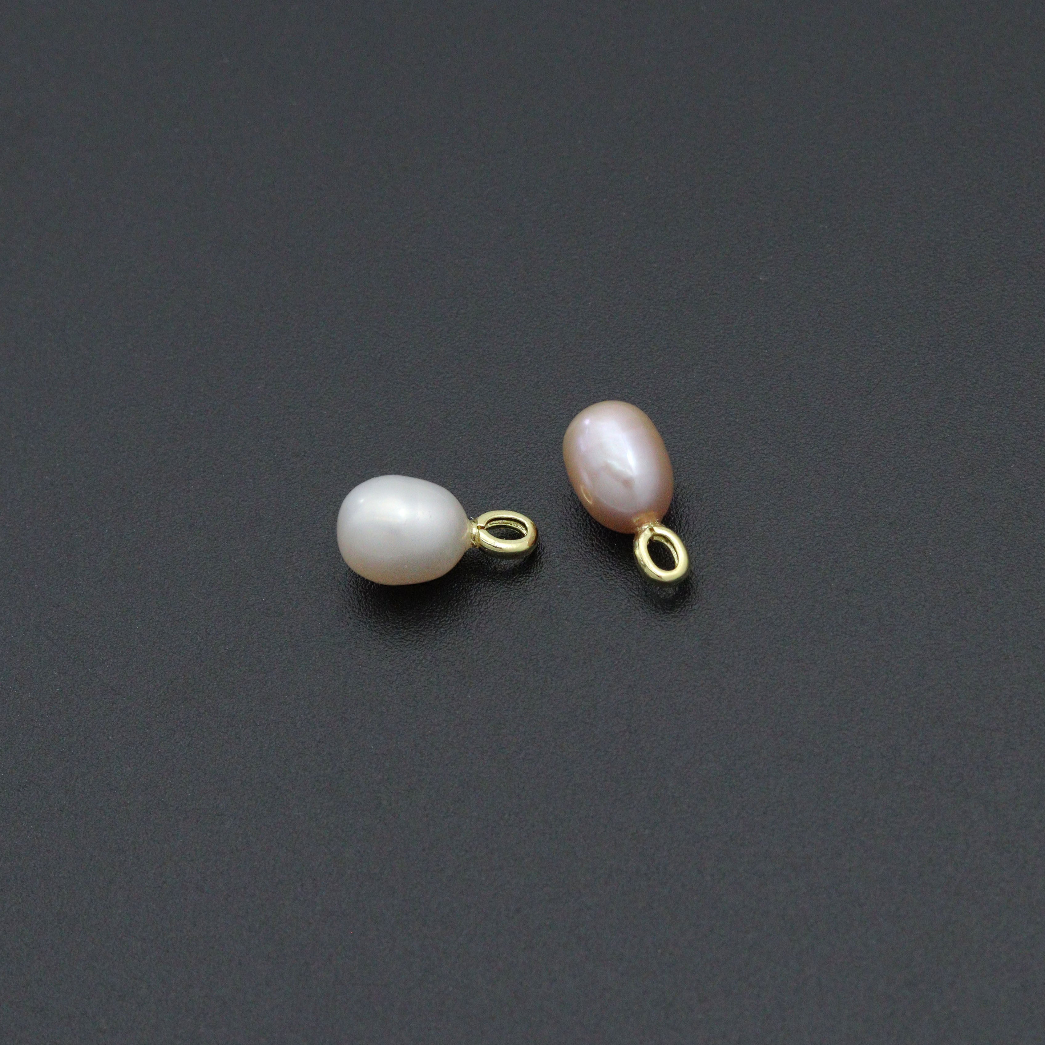 High quality  White Pink Freshwater Pearl Charm Pendant, Sku#EF785