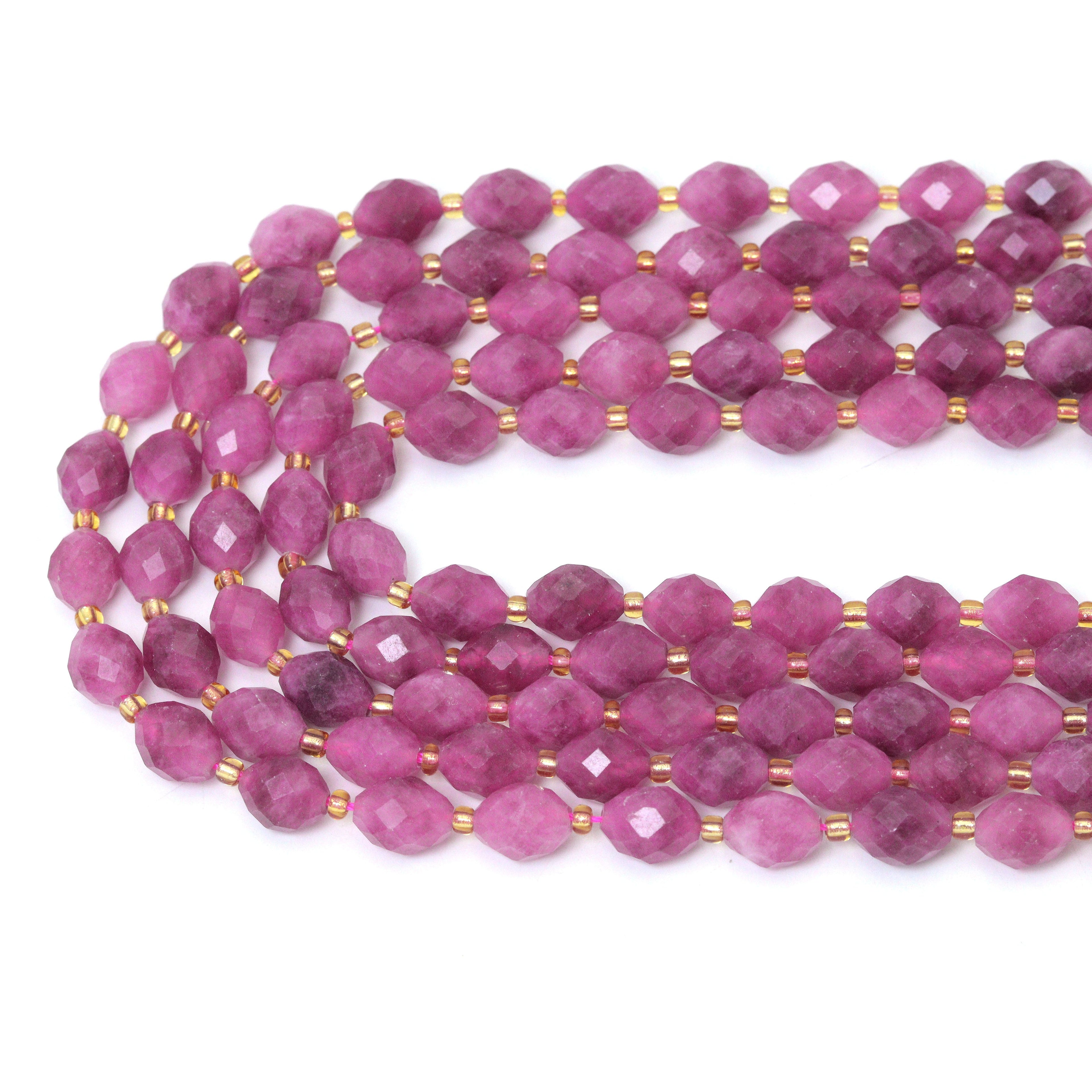 8x10mm Jade Faceted Rice Beads, Sku#U2308-2