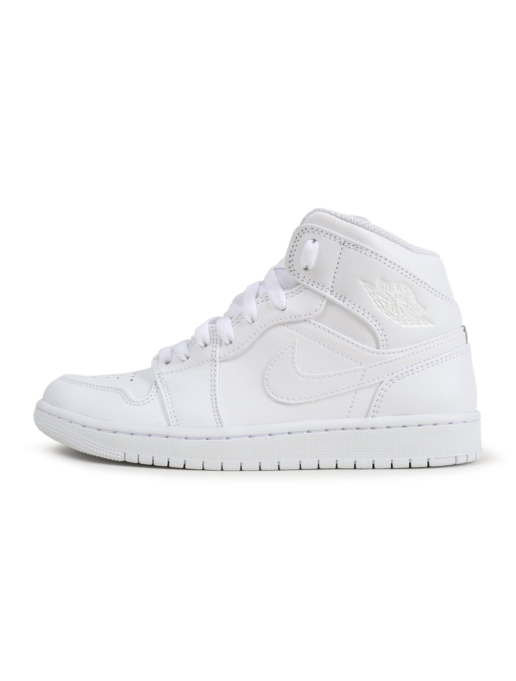 Air Jordan Homme 1 Mid - Triple Blanc