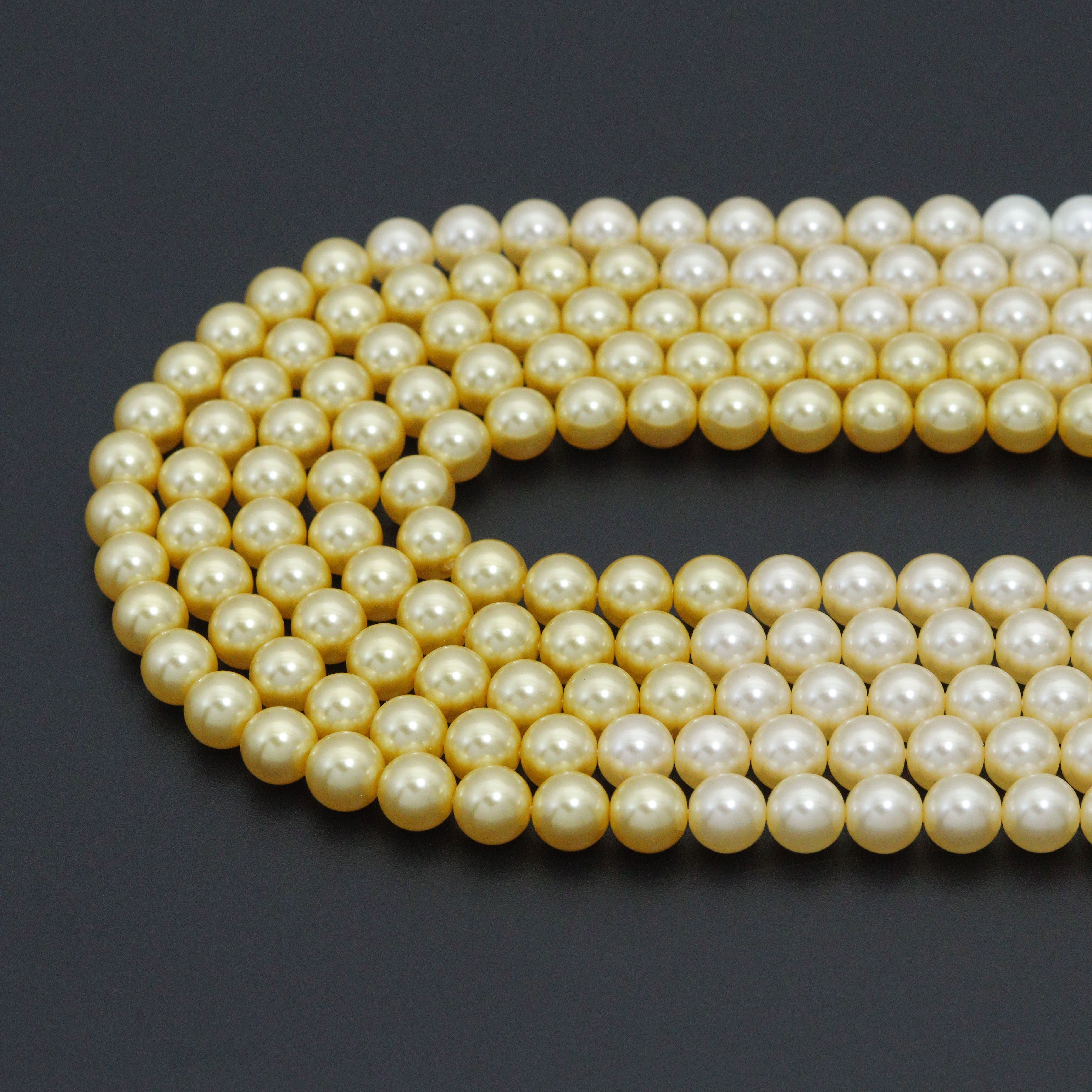 Mixed Color Swarovski Pearl Round Smooth Beads, Sku#U2341