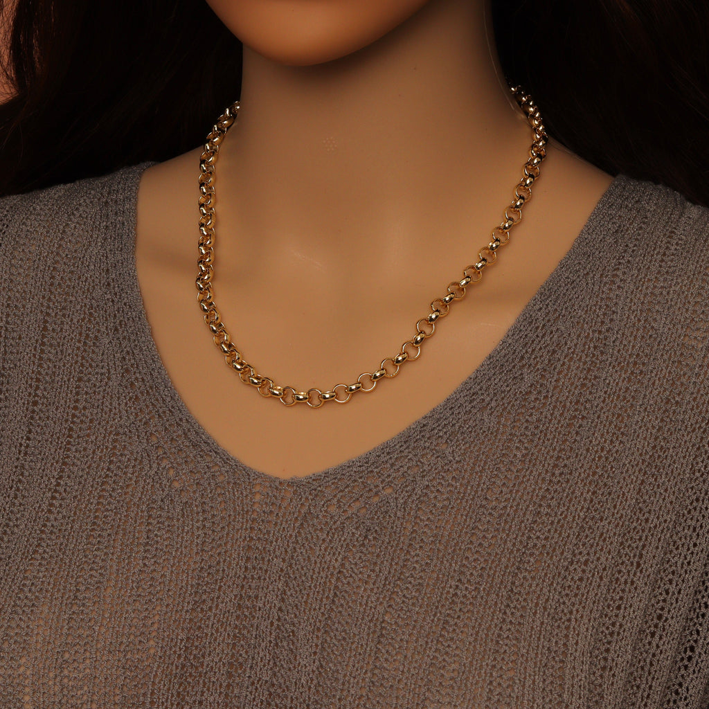 Rolo Link Chain Necklace Bracelet, Charm bar necklace bracelet, sku#EF793