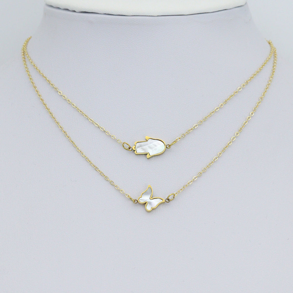 Mother of Pearl Dragonfly Butterfly Hamsa hand Connector charm, Purse Cross charm, Sku#LX896