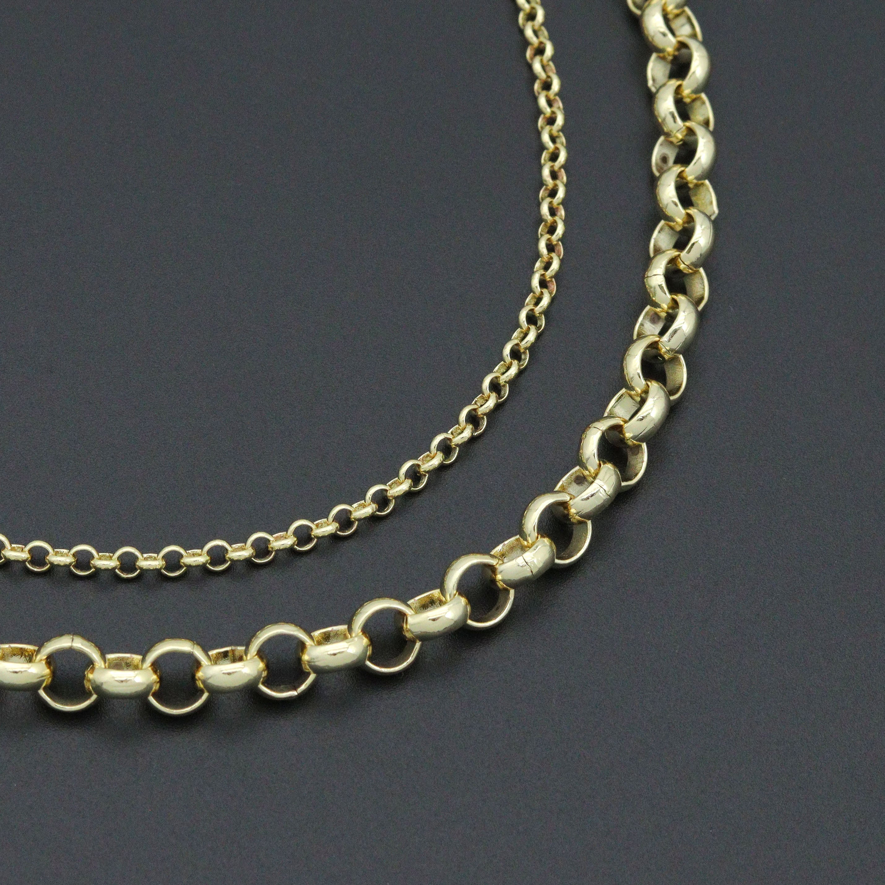 Rolo Link Chain Necklace Bracelet, Charm bar necklace bracelet, sku#EF793
