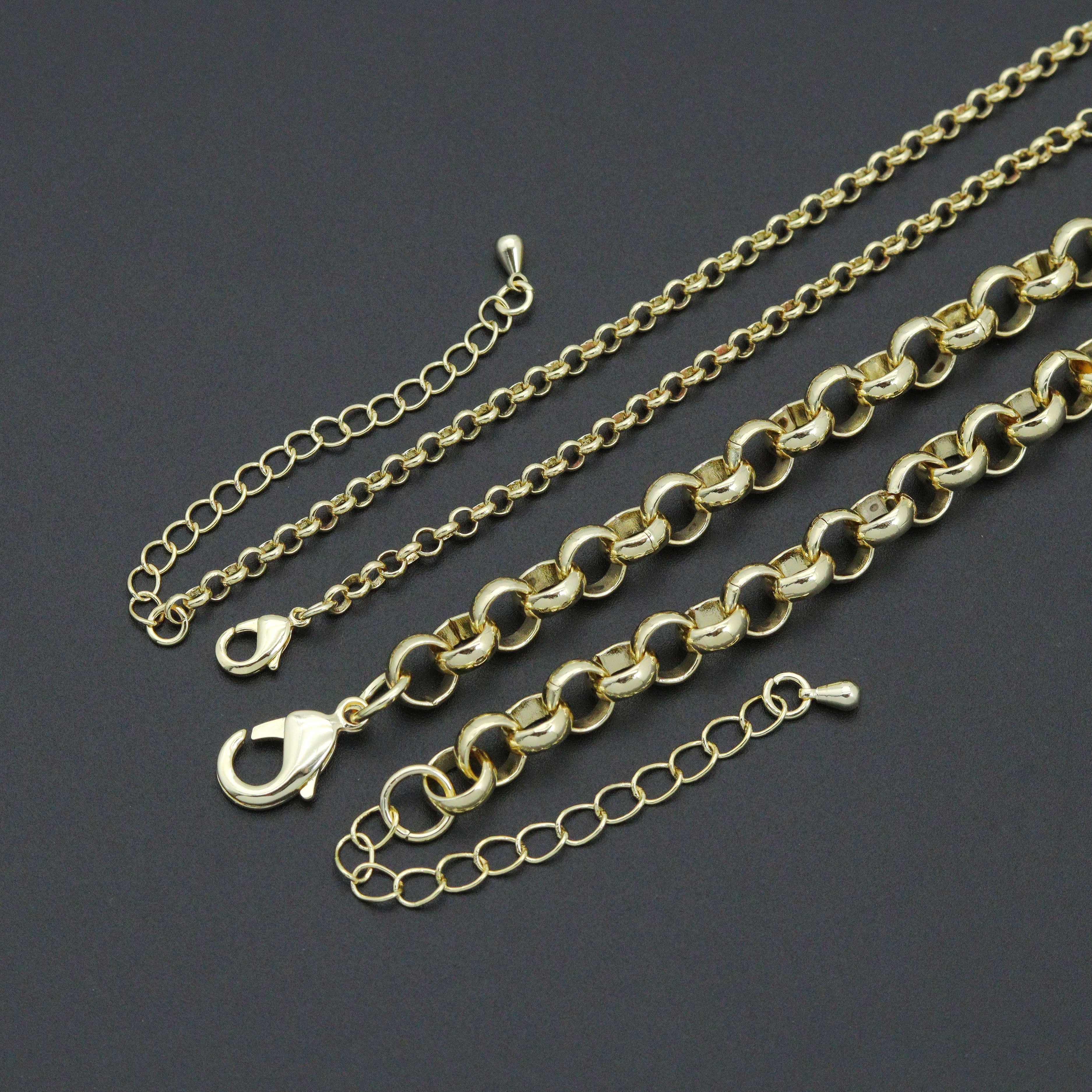 Rolo Link Chain Necklace Bracelet, Charm bar necklace bracelet, sku#EF793