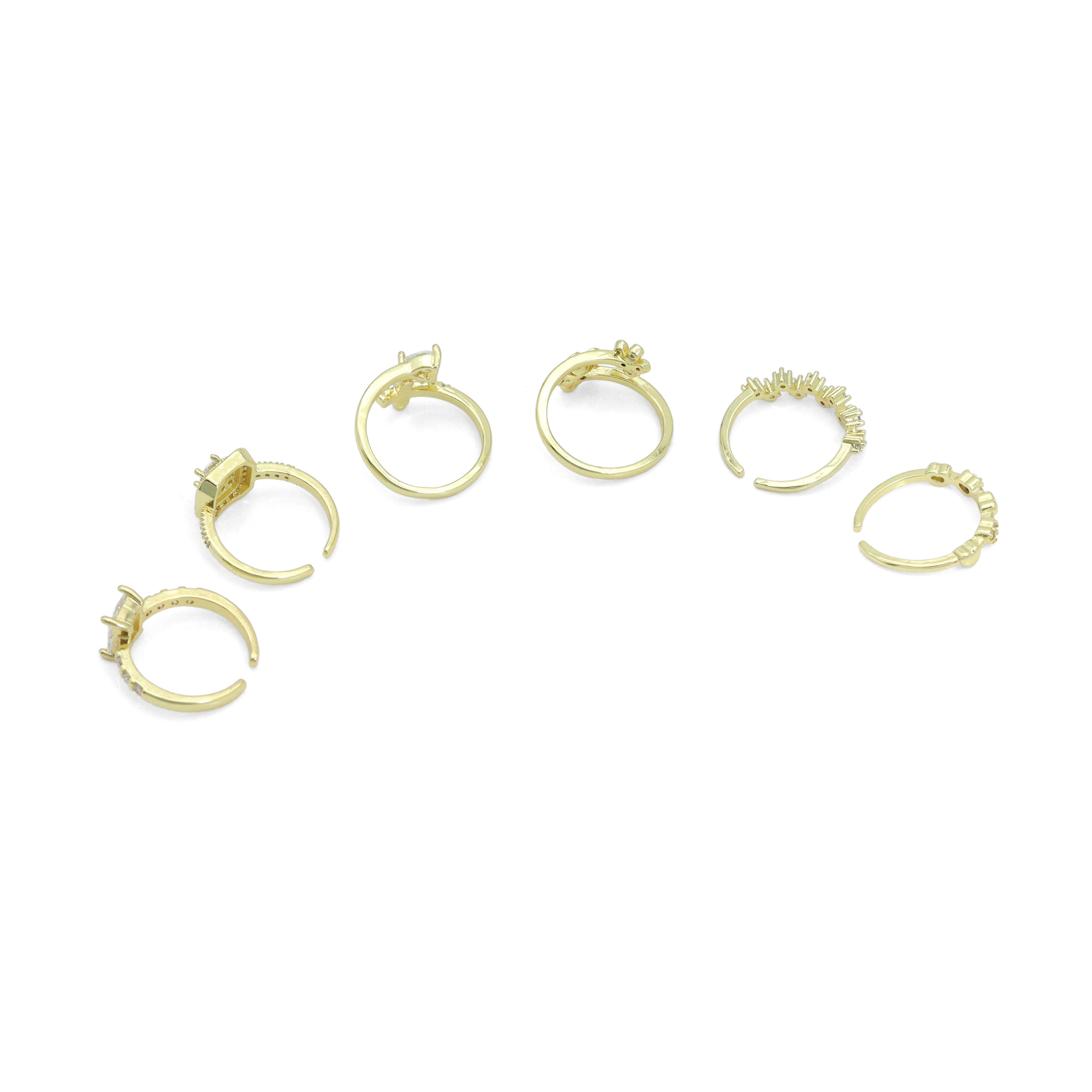 Rectangle, Square, Cross Heart, Flower, Zig zag, Tiny heart adjustable Ring, Sku#LK1272