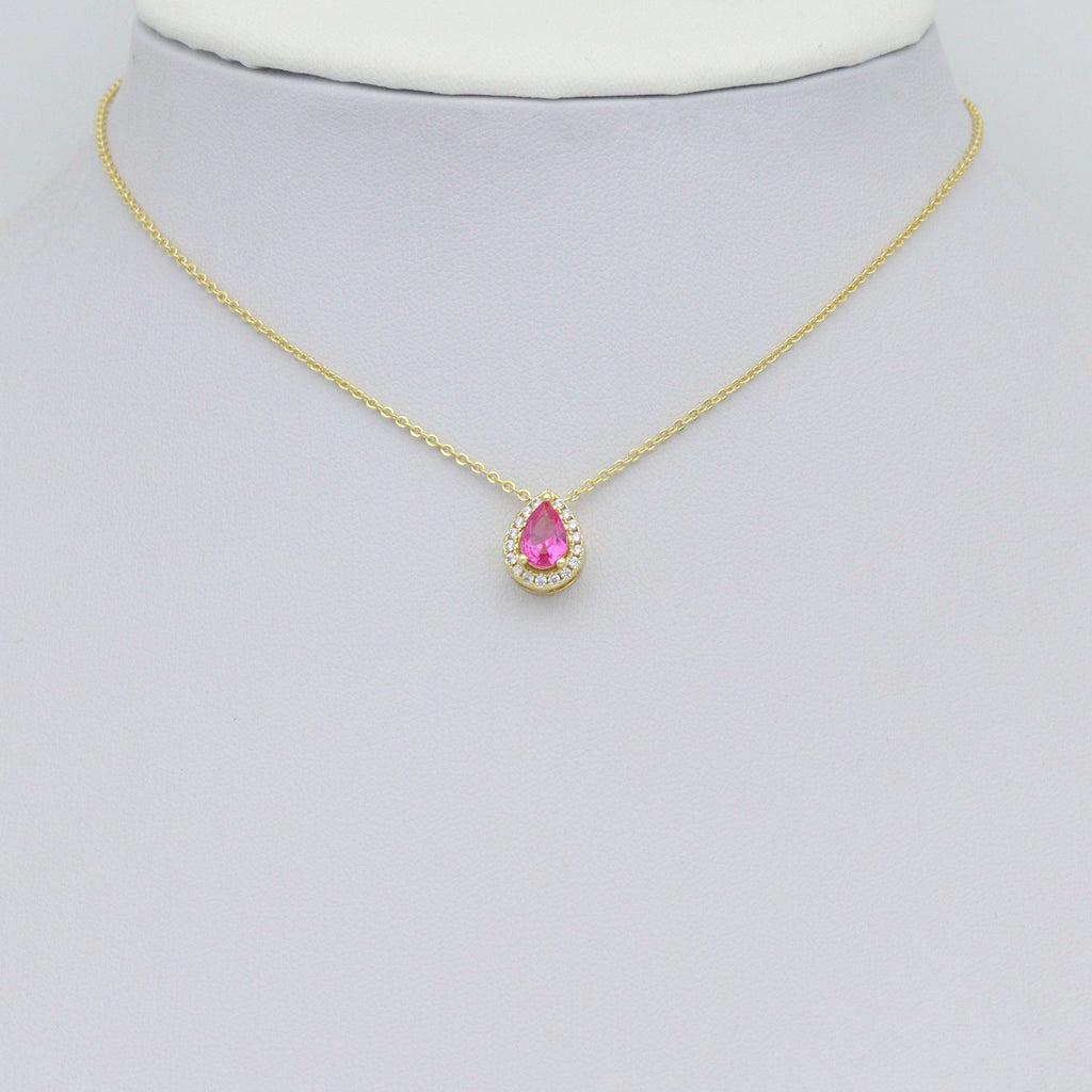 Gold Colorful Teardrop CZ Pendant charm, Sku#LX918