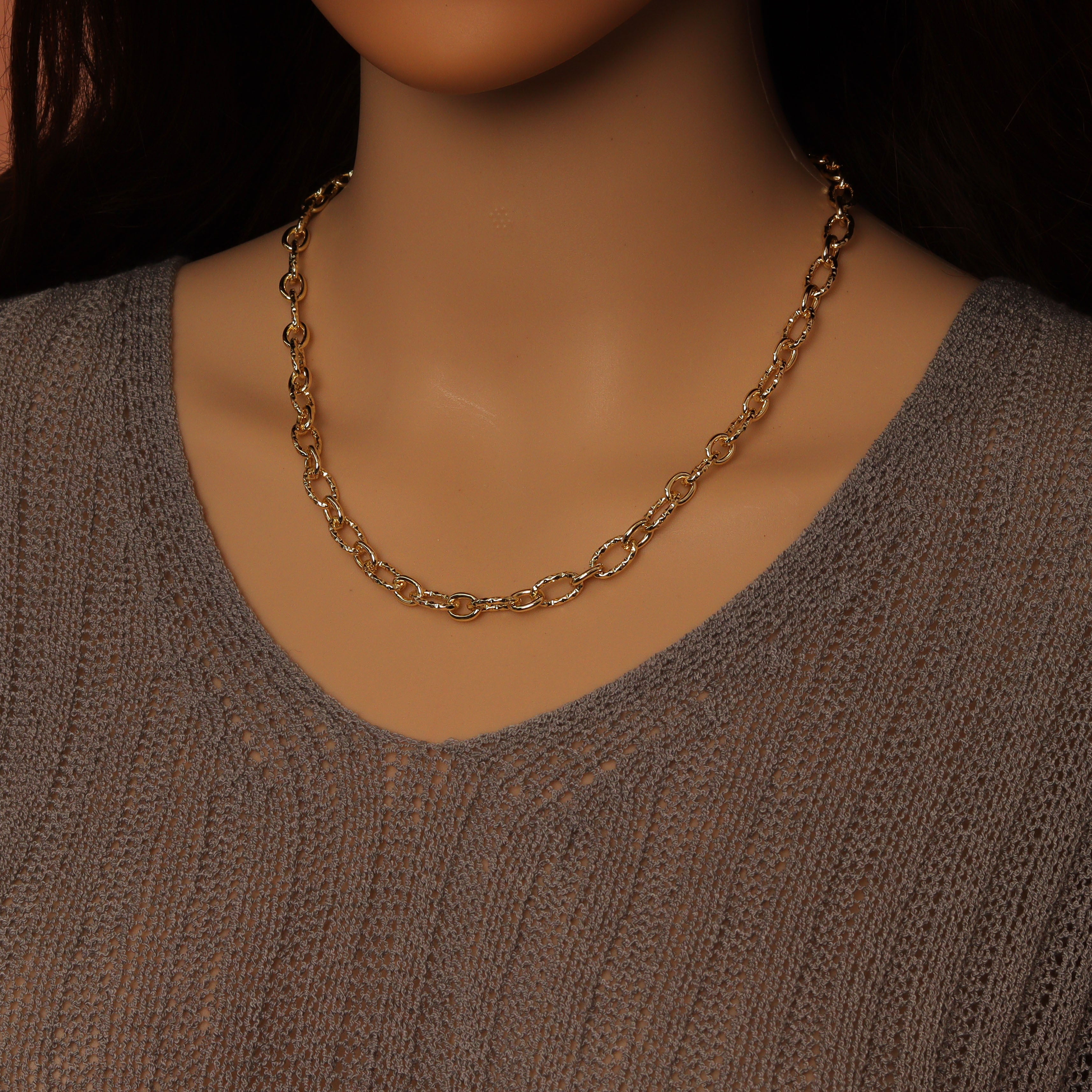 Wholesale Hammered Oval Link Chain By FT/Yard, sku#LX906