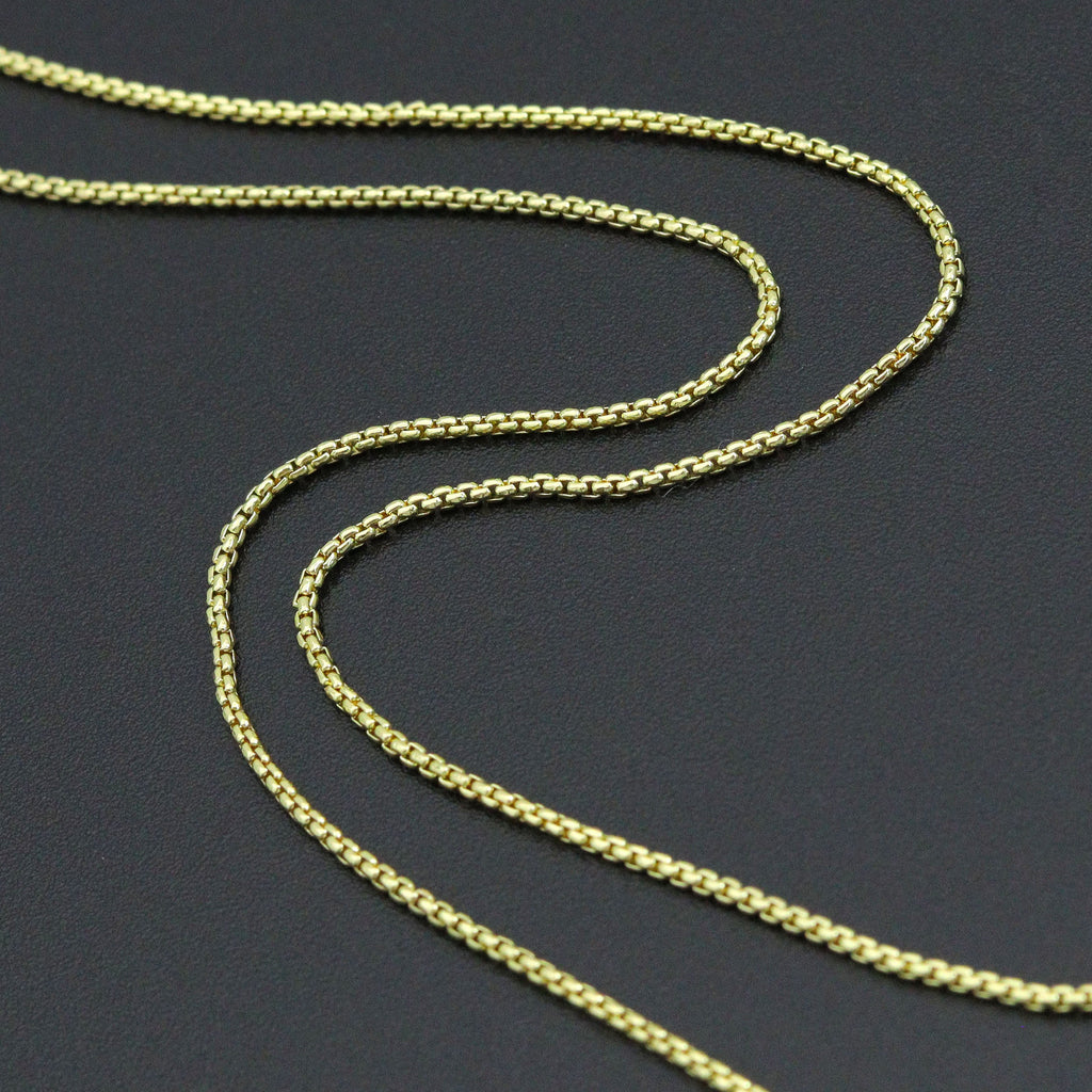Gold Silver Thin box Link Chain Necklace , Sku#LX844