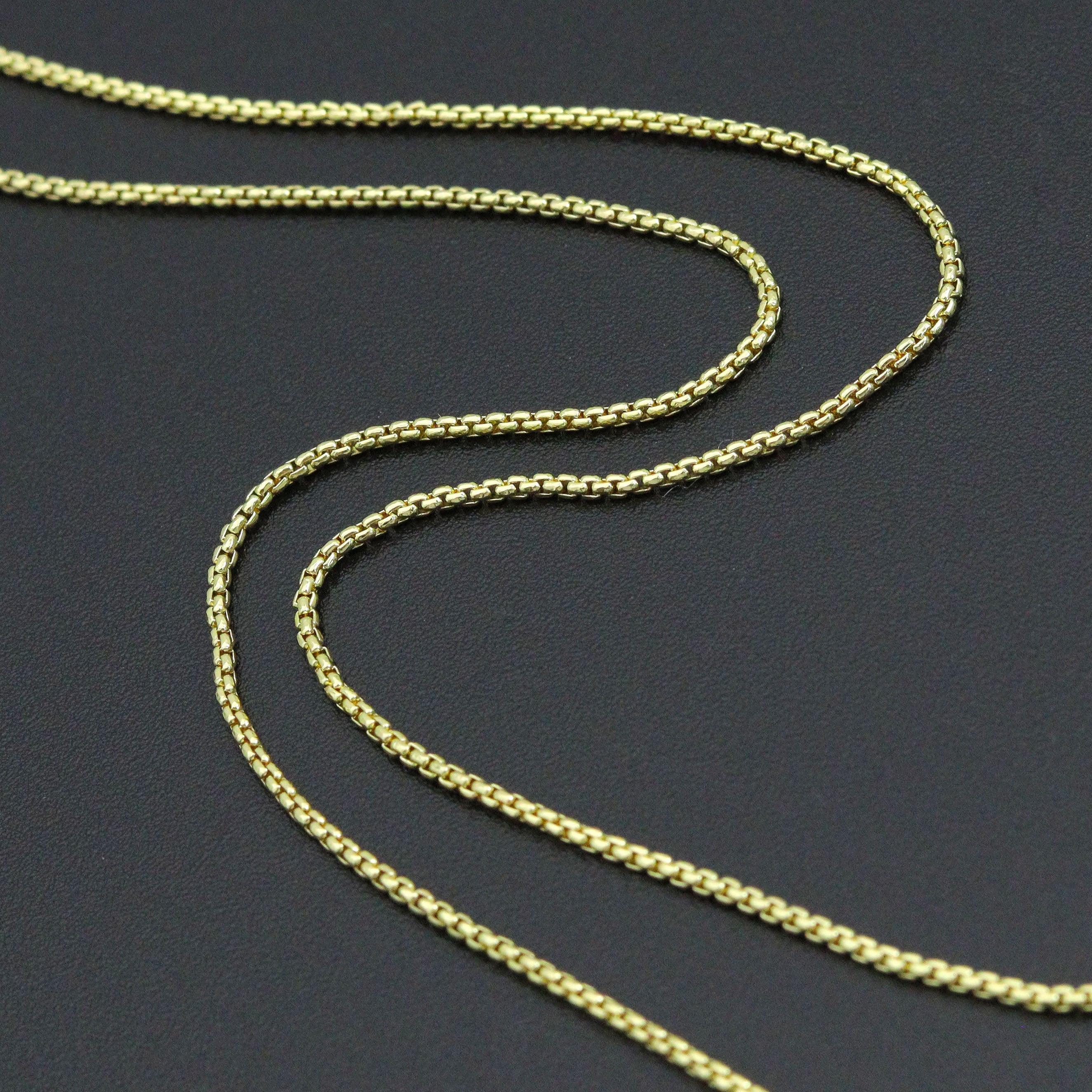 Gold Silver Thin box Link Chain Necklace , Sku#LX844