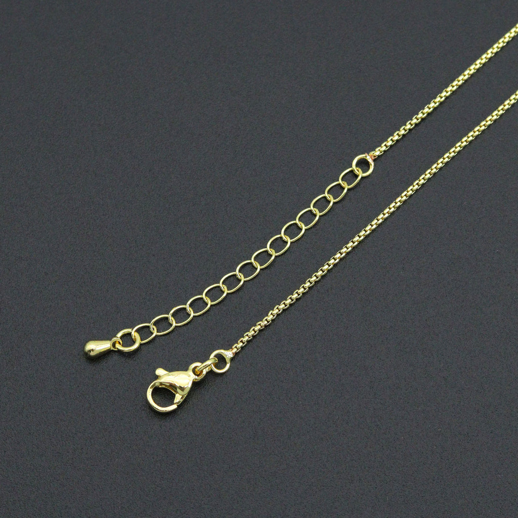Gold Silver Thin box Link Chain Necklace , Sku#LX844