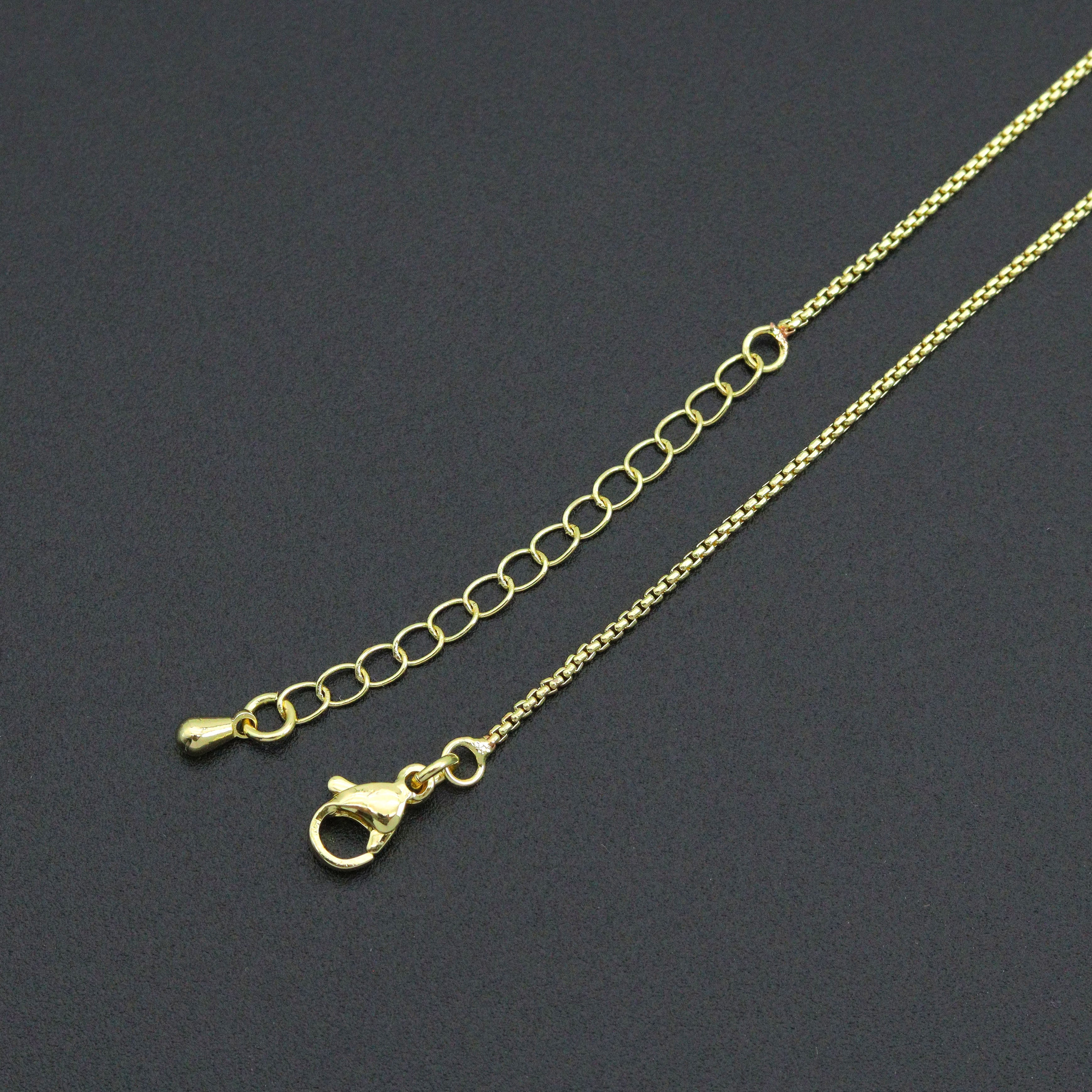 Gold Silver Thin box Link Chain Necklace , Sku#LX844