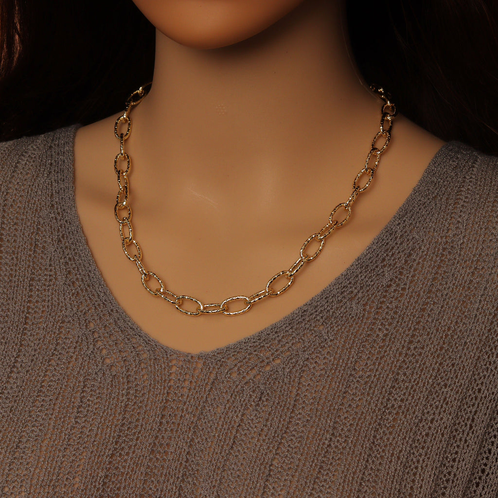 Stainless steel Hammered Oval Link Unfinished chain, LX910