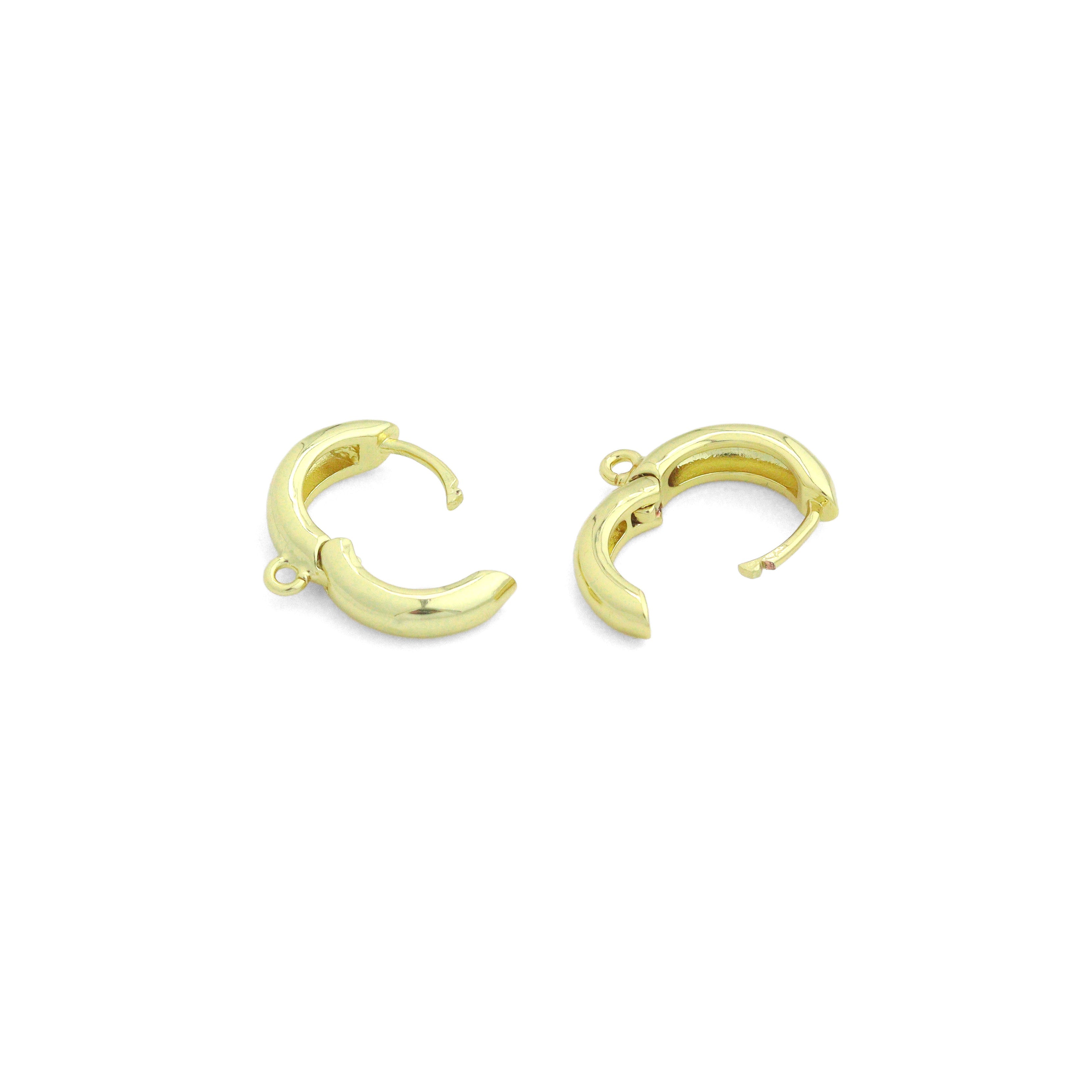 Slippy Gold Round Ring Hoop Earrings, Sku#A484