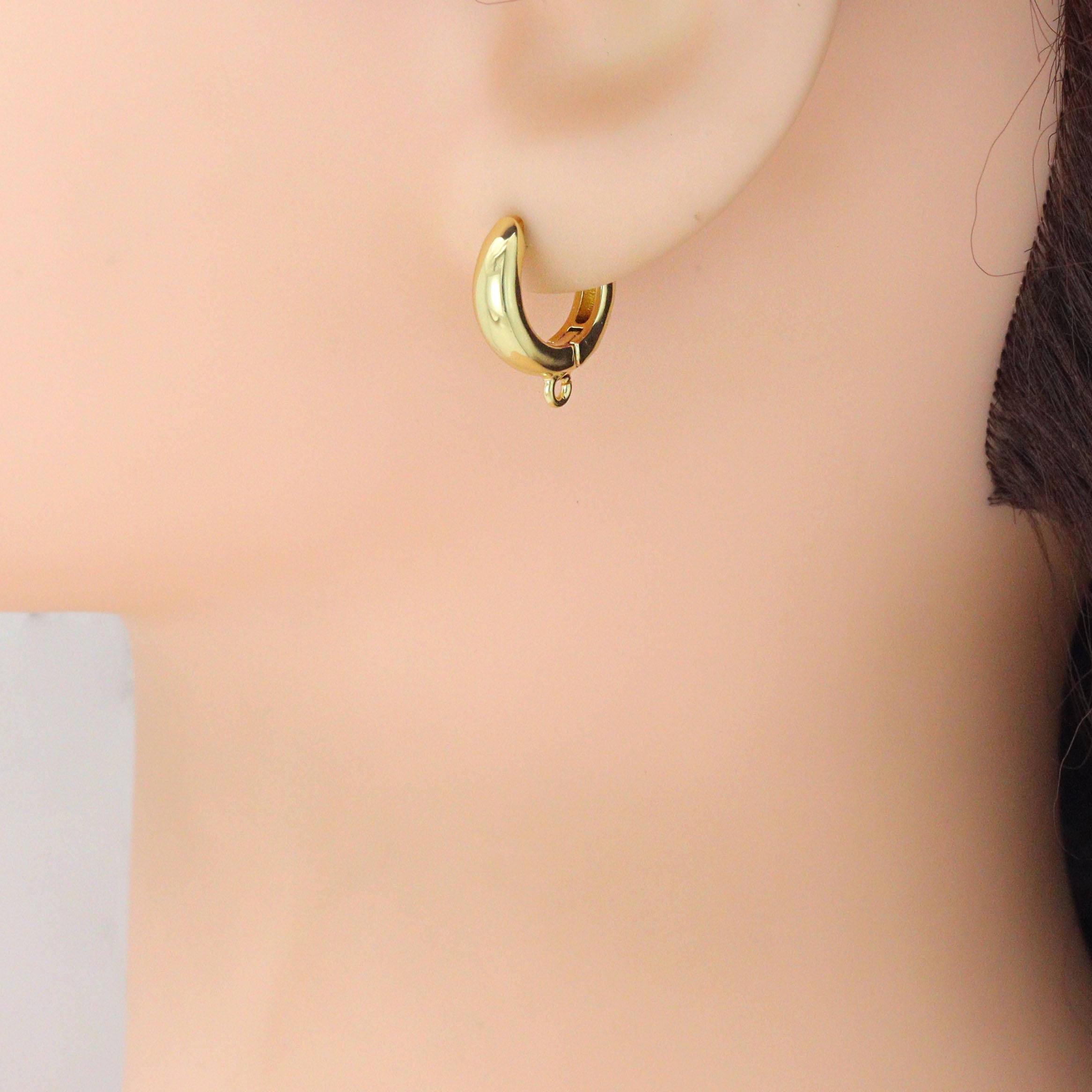 Slippy Gold Round Ring Hoop Earrings, Sku#A484