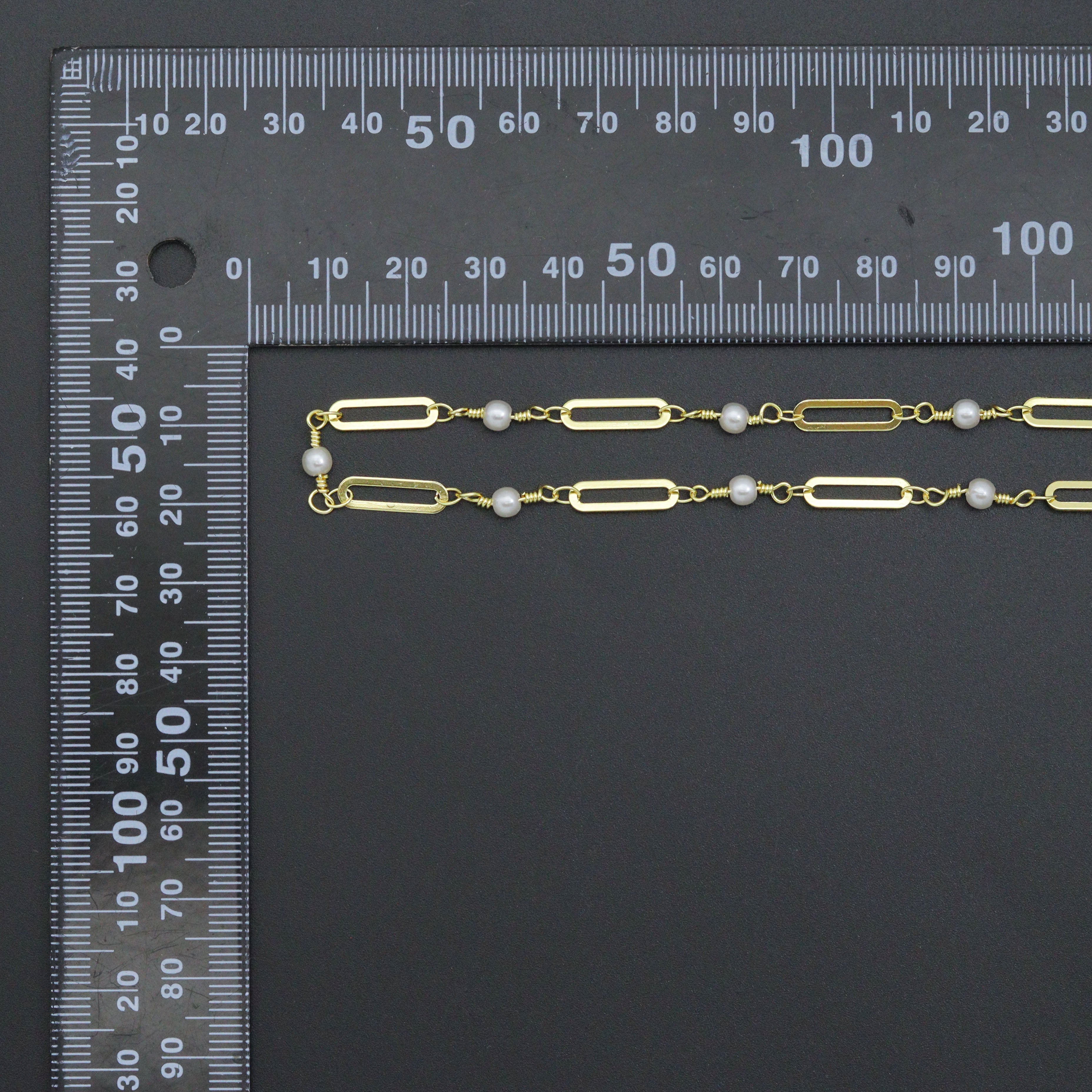 Wholesale Pearl Paperclip chain by Yard, HX22