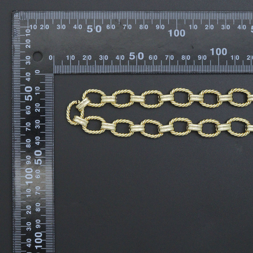 Wholesale Chunky Twisted Oval Link Chain by Yard, sku#LX902