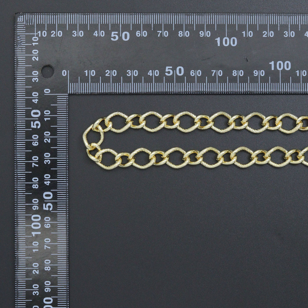 Wholesale Hammered Twsited Oval Link Gold Chain, sku#LX904