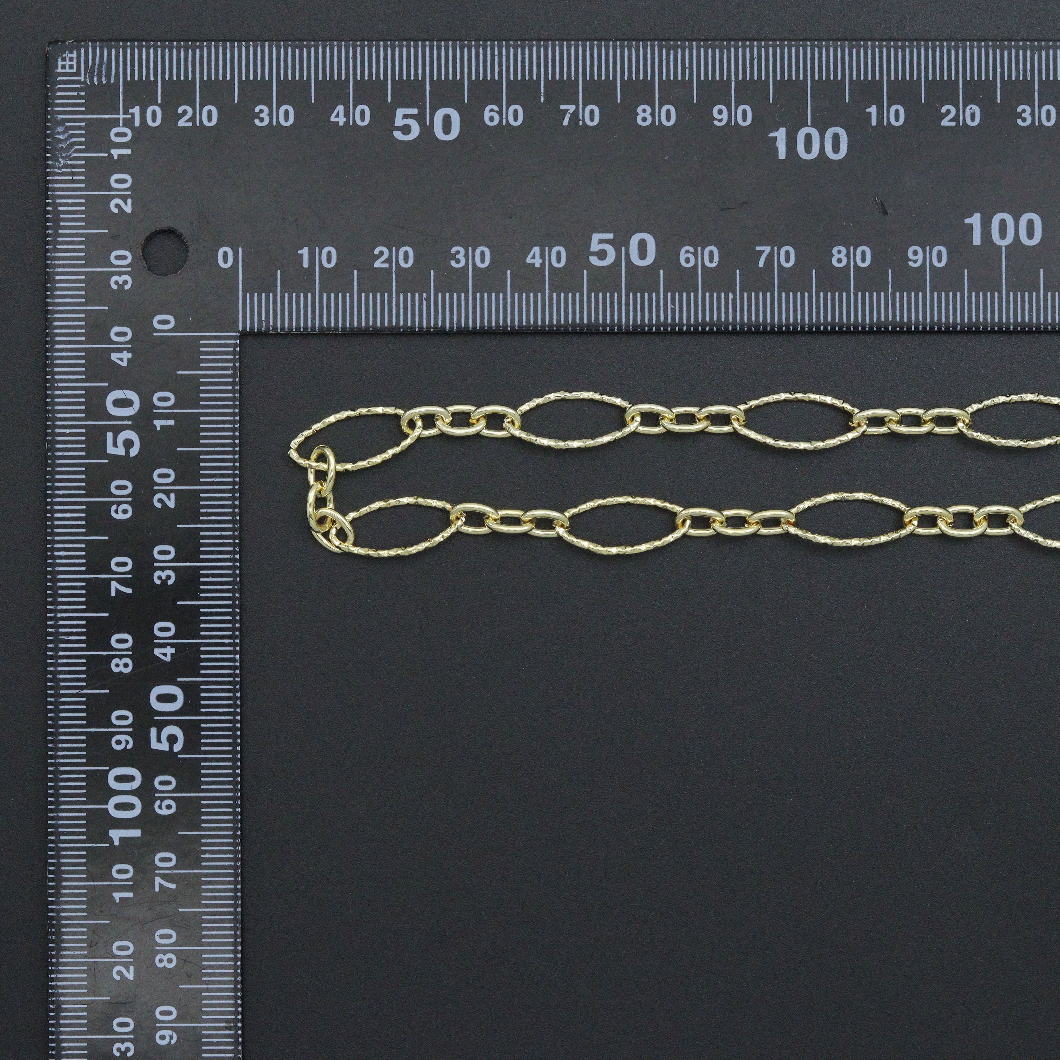 Wholesale Hammered mixed oval shape chain by Yard, sku#LX912