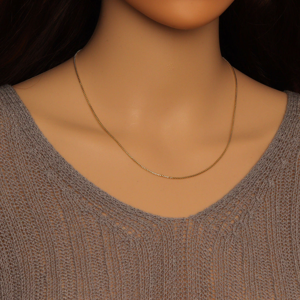 Gold Silver Thin box Link Chain Necklace , Sku#LX844