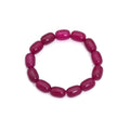 10x14mm Barrel Strawberry Jade Stretchy Bracelet, Sku#EF670