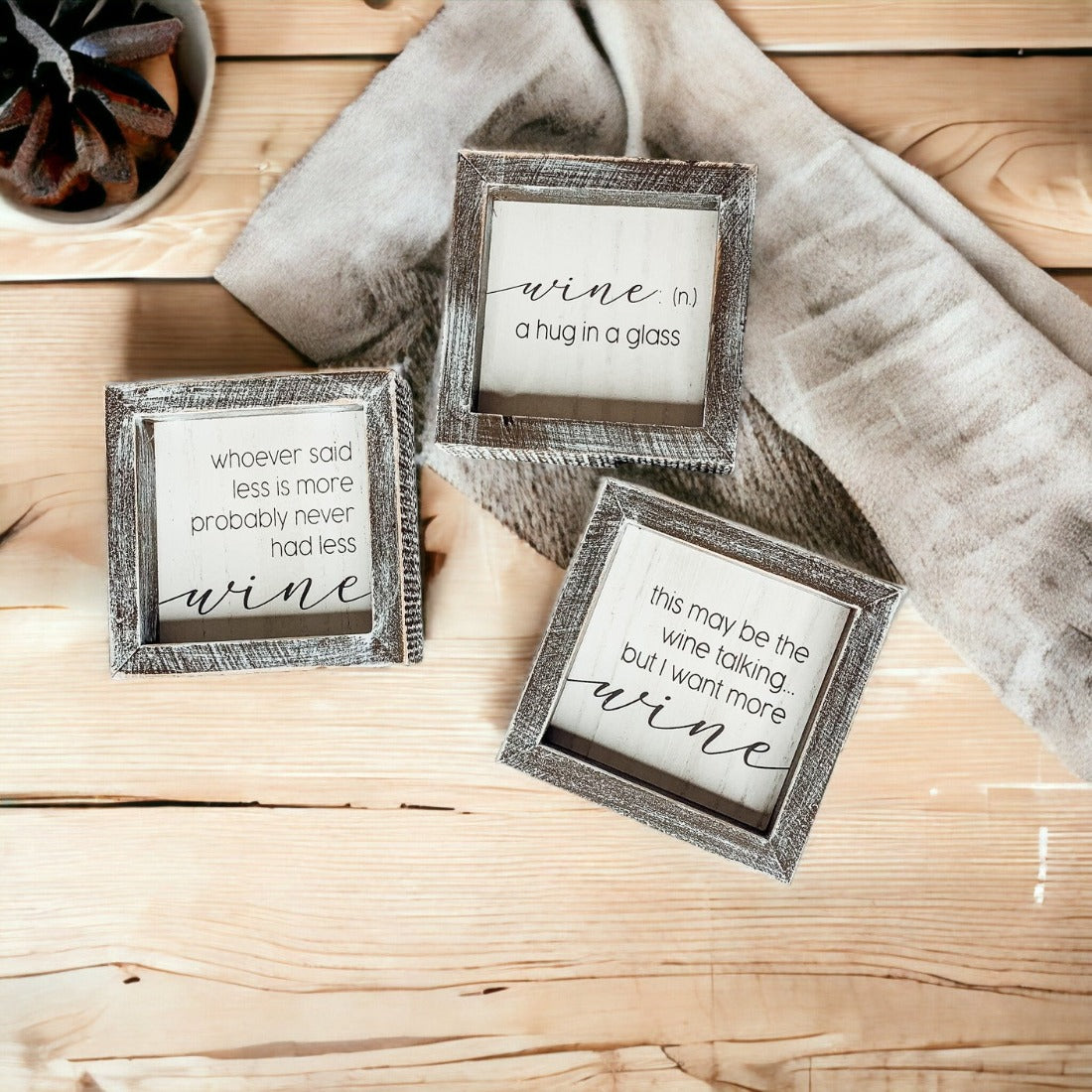 Framed Wine Sign Wall Art Rustic Home Decor For Wine Lovers Kitchen Bar Display Gift