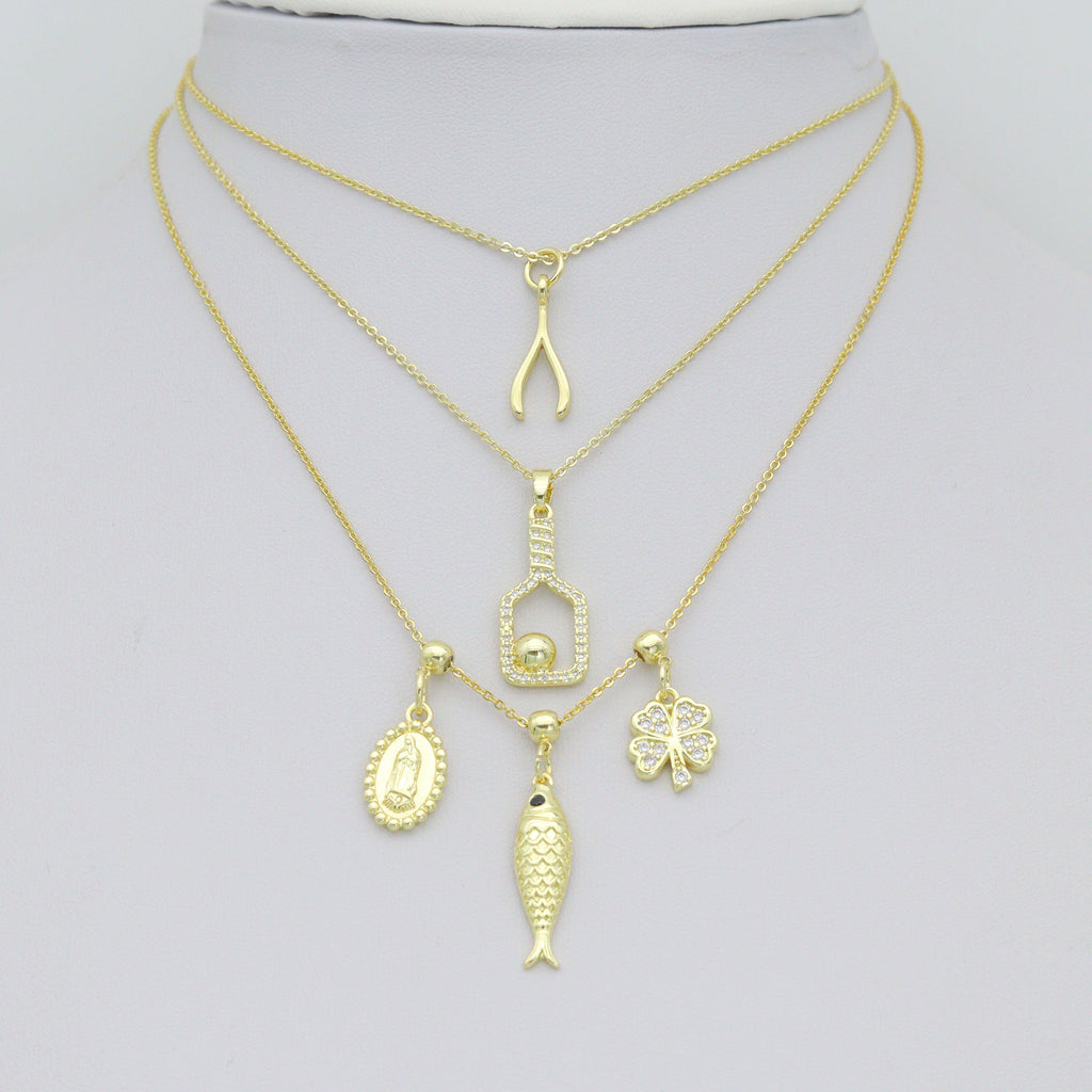 picklebal racket, Wishbone, Fish Clover, Oval Mary Pendant charm for Necklace Bracelet Jewelry Making Supply, Sku#LX926
