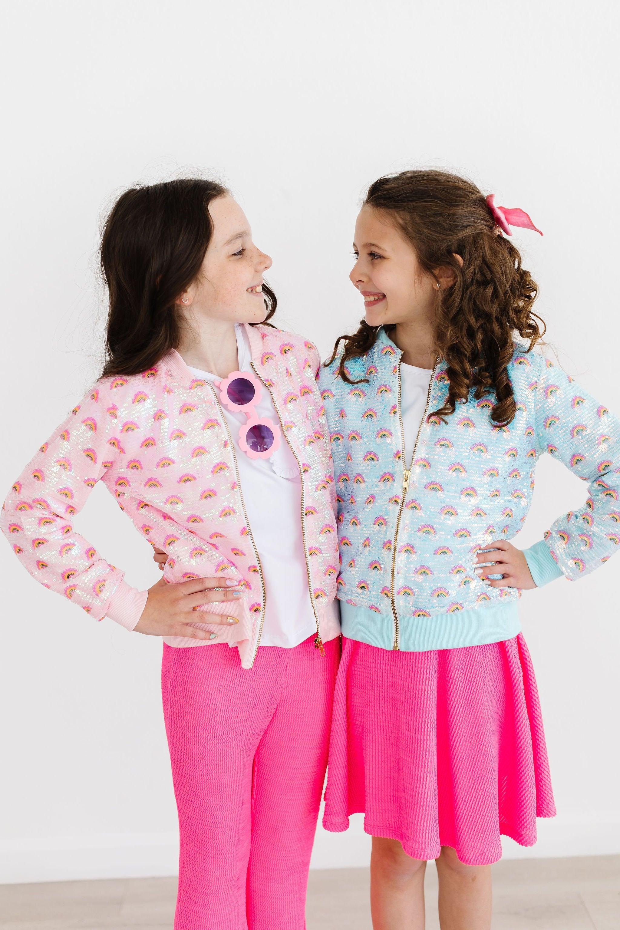 Veste à sequins Rose Arc-en-ciel