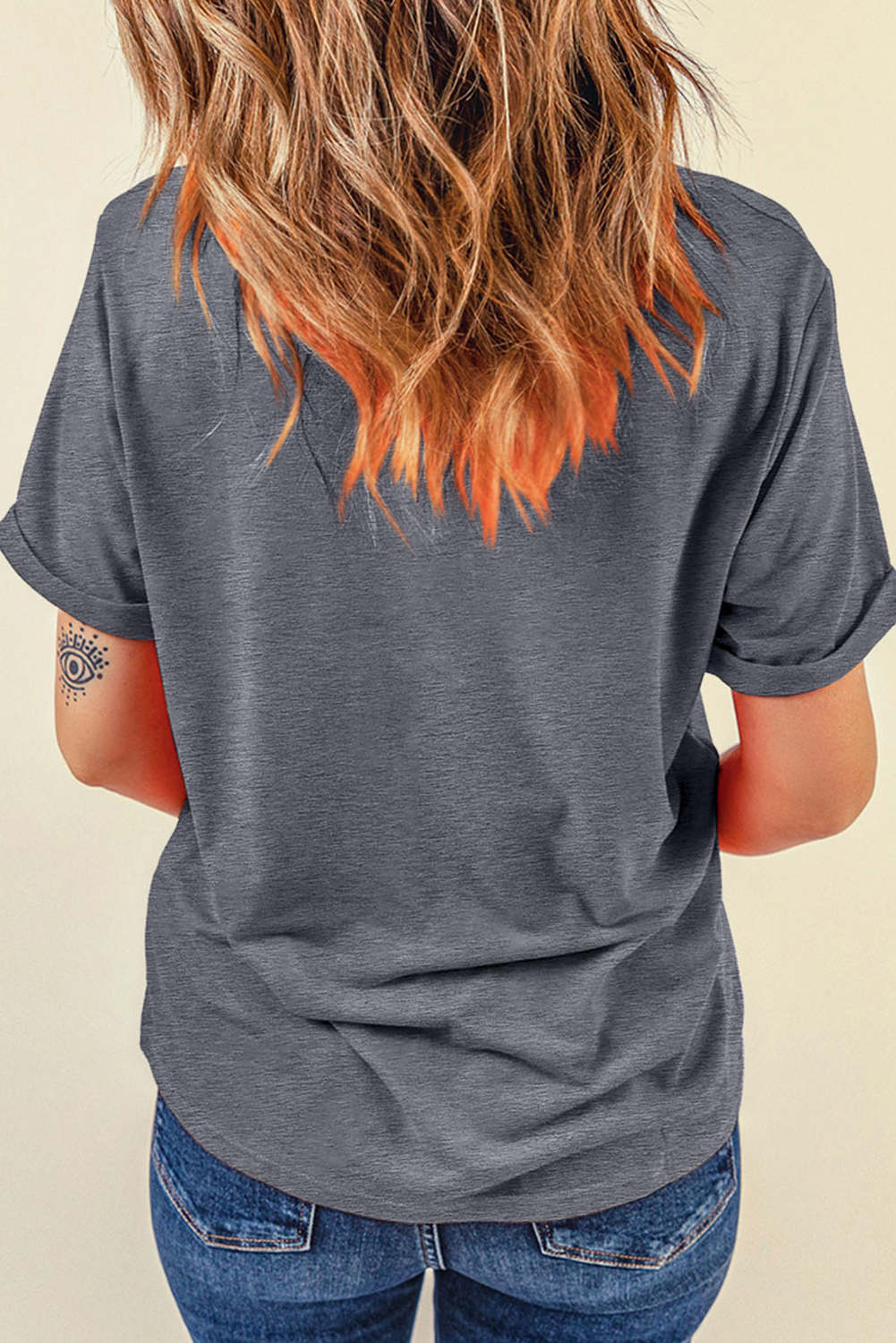 Flag Pattern Sunflower Crew Neck Tee