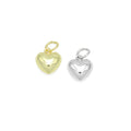 Cute Puffy Gold 3D Heart Shape Charm Pendant, Sku#LD655