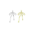 Slinky Gold Bow Shape Charm Pendant, Sku#LD665
