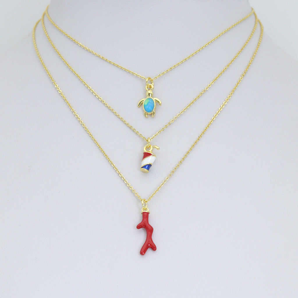 Blue Opal Tortoise Red Coral Coke Pendant charm, Sku#LD765