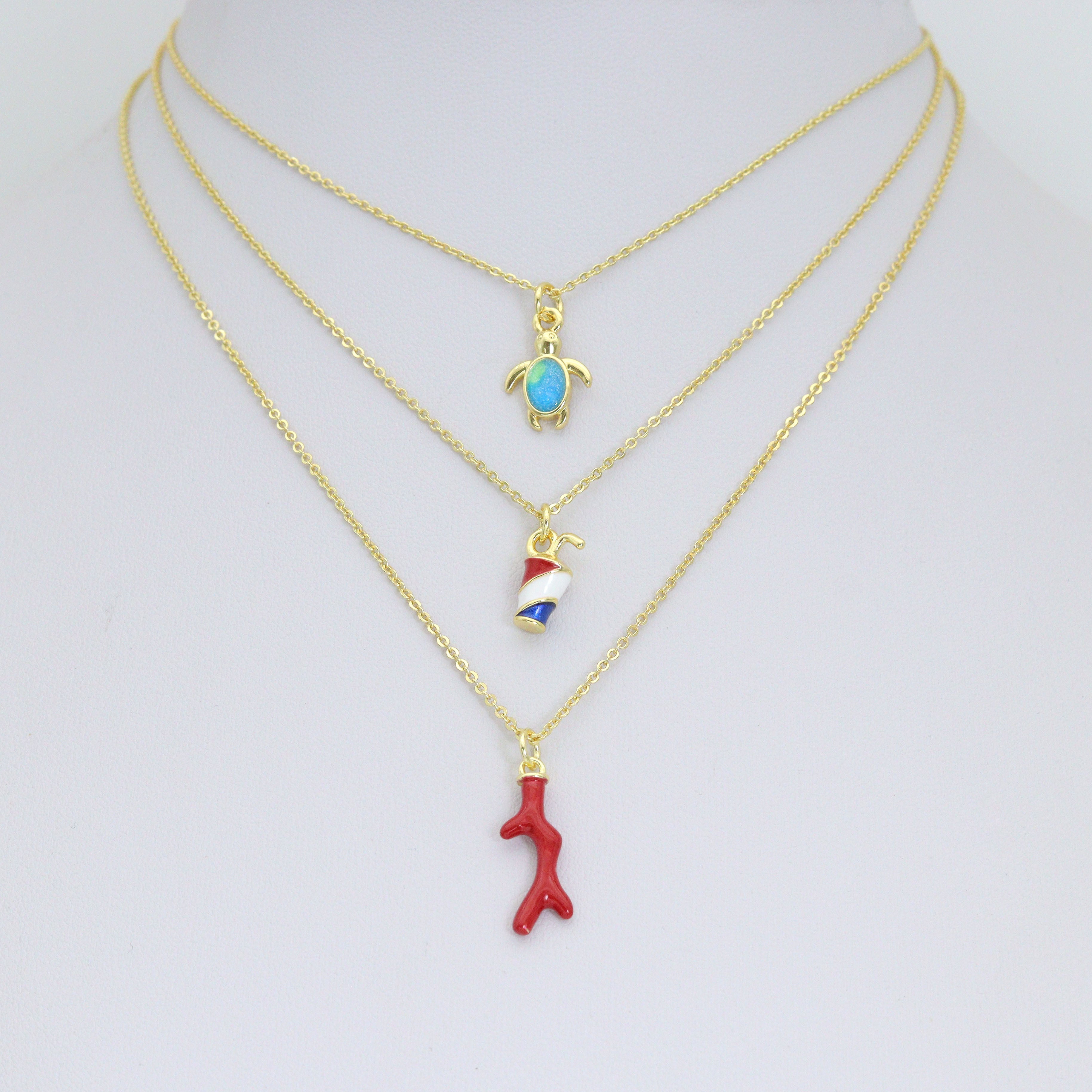 Blue Opal Tortoise Red Coral Coke Pendant charm, Sku#LD765