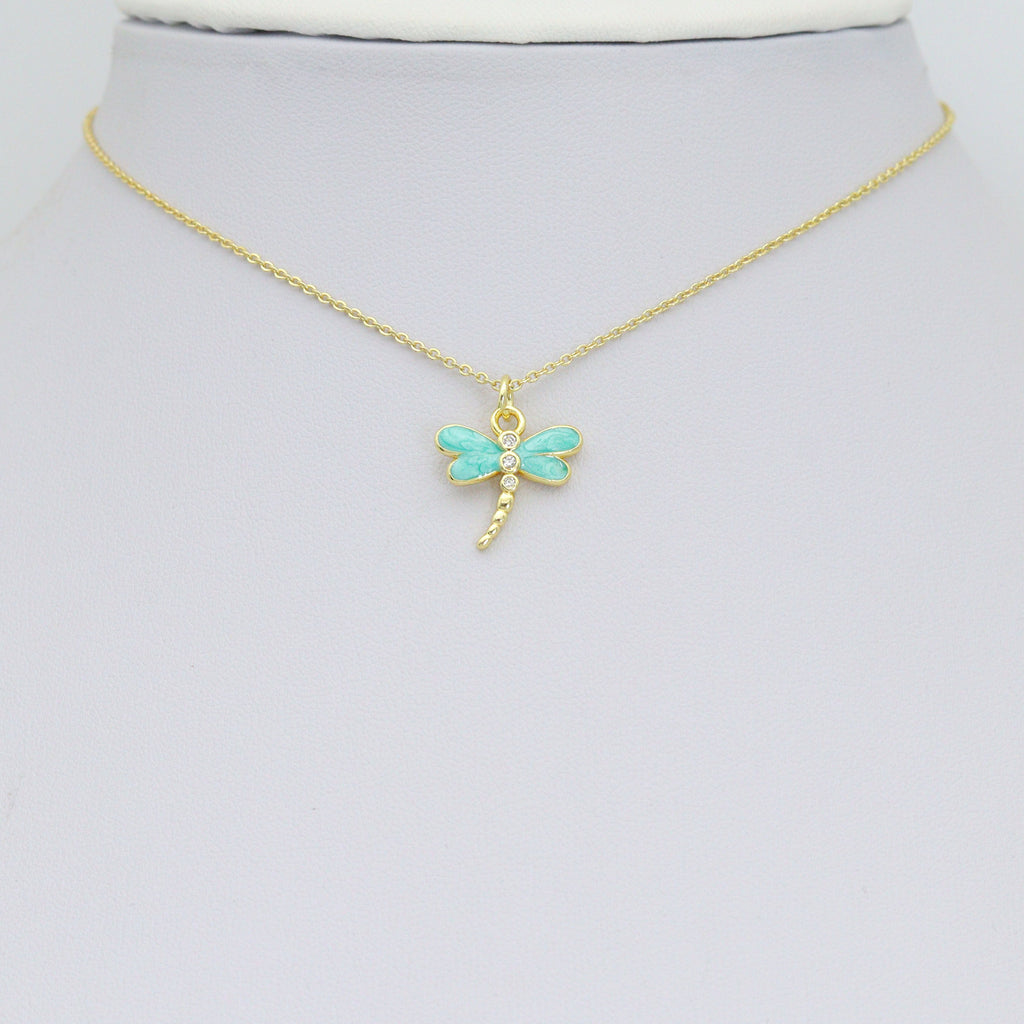 Colorful Enamel Dragonfly charm For Necklace Bracelet Jewelry Making Supply, Sku#LD767