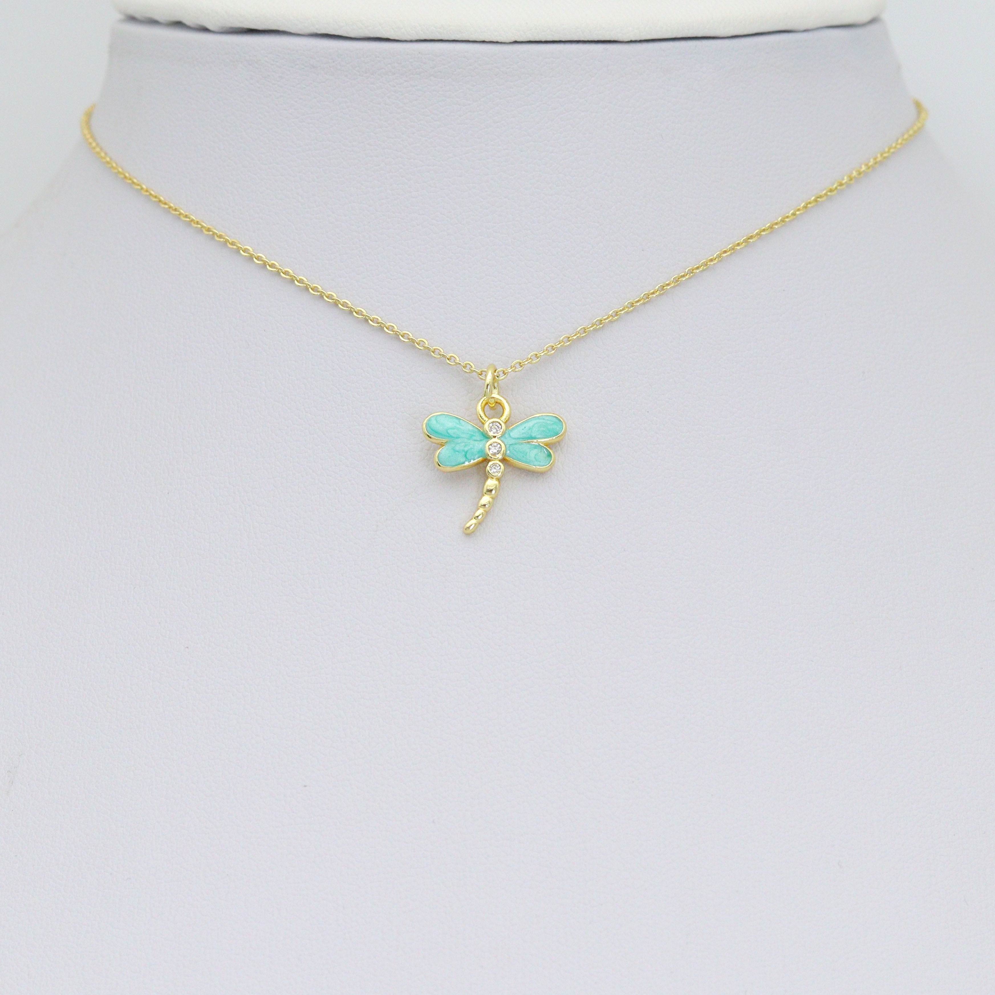 Colorful Enamel Dragonfly charm For Necklace Bracelet Jewelry Making Supply, Sku#LD767