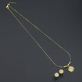 Clear CZ Daisy Flower Gold Link Chain necklace Stud Earring, sku#LD772