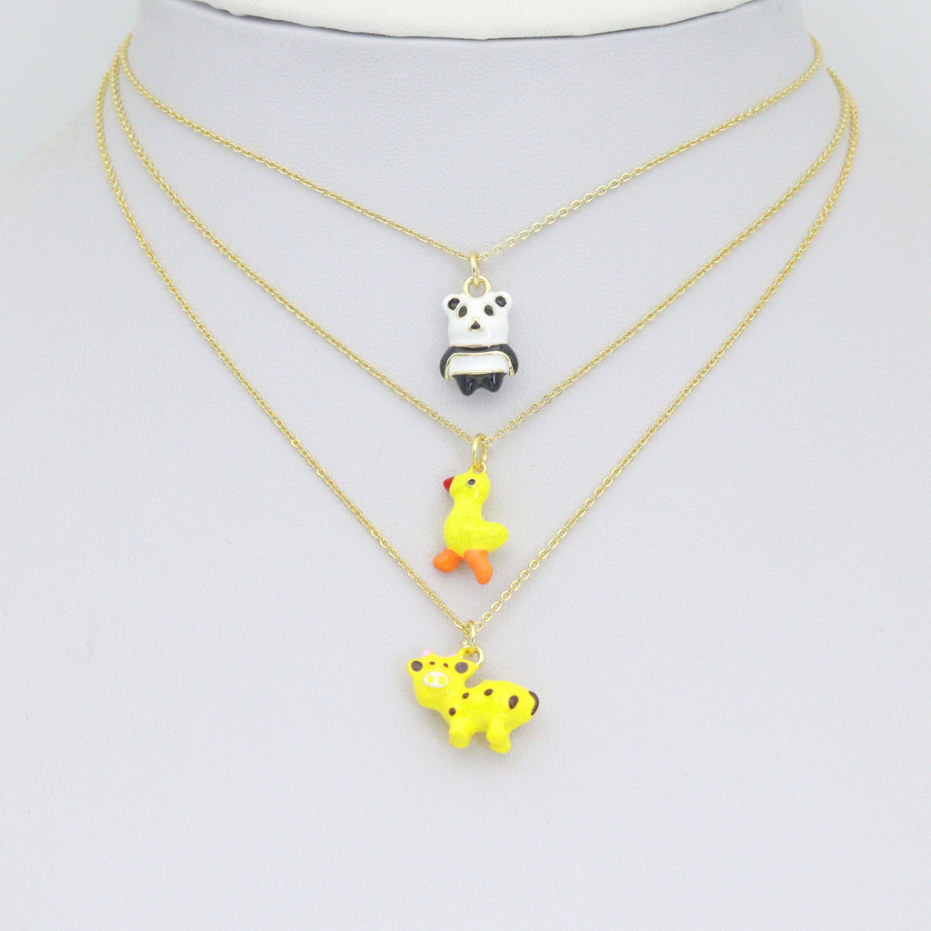 Clear CZ White Pearl Palm Tree, Gold Flower Panda Sun pearl Dollar sign Charm Pendant, Sku#LD775