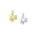 Gold White Pearl Flower Charm Pendant, Sku#LK1030