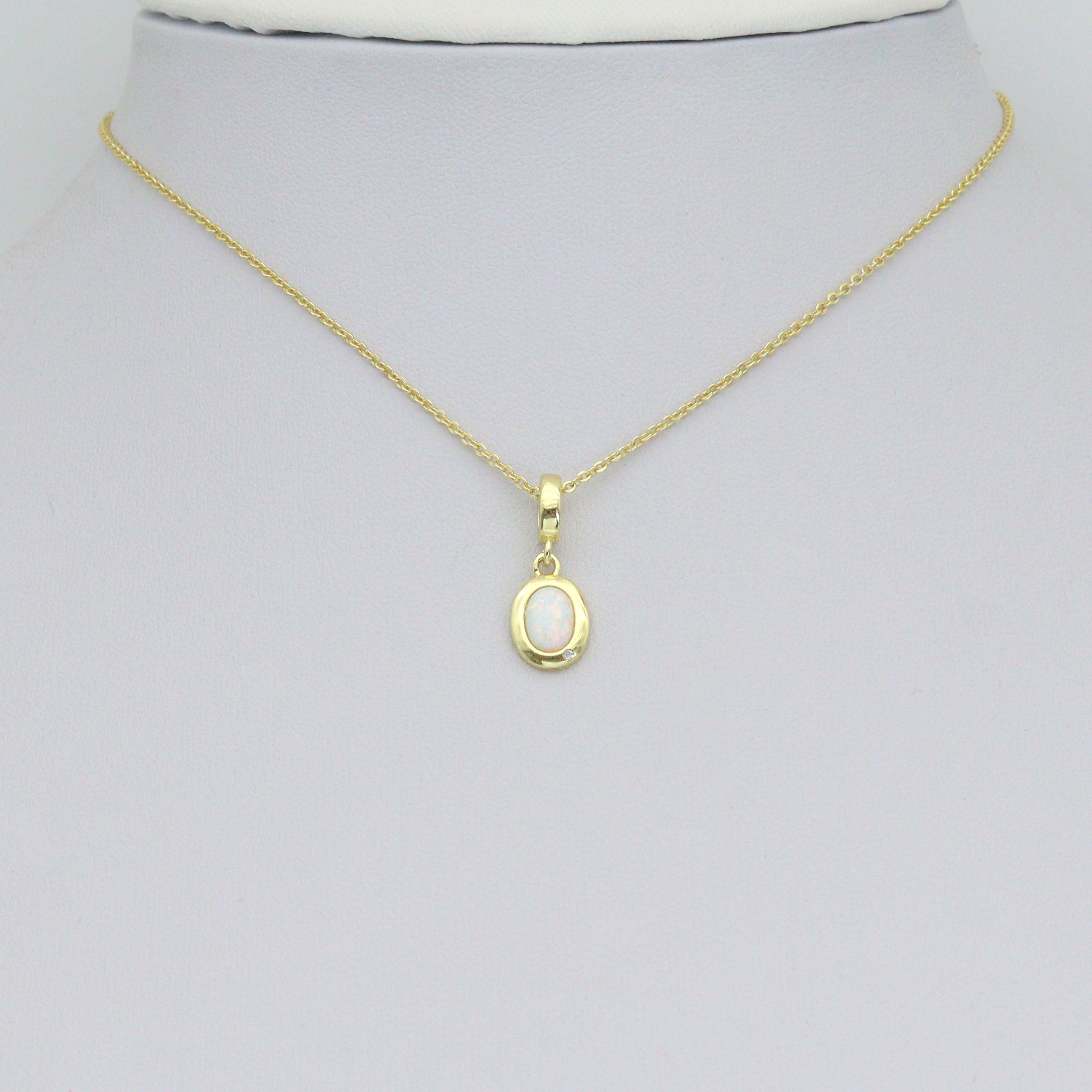 Opal oval Charm Pendant, Sku#LK1284