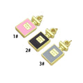 Enamel Colorful Perfume Bottle Shape Pendant,Light Pink Black Grey Pink Enamel Jewelry,12x25mm,Sku#LK291