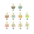 CZ Enamel Sunflower Charm,Daisy flower charm, Sku#LK580