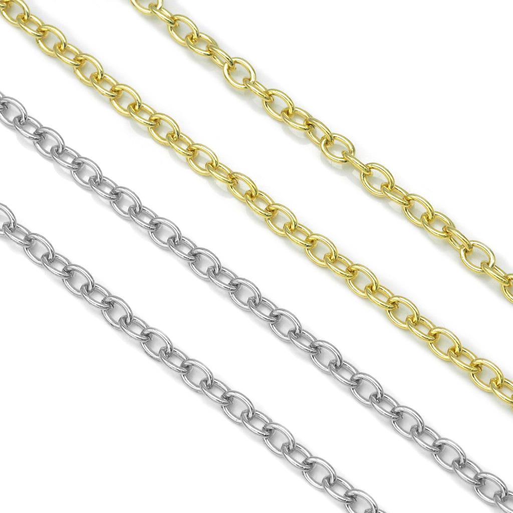 18K Gold Filled Oval Link chain, sku#LS05