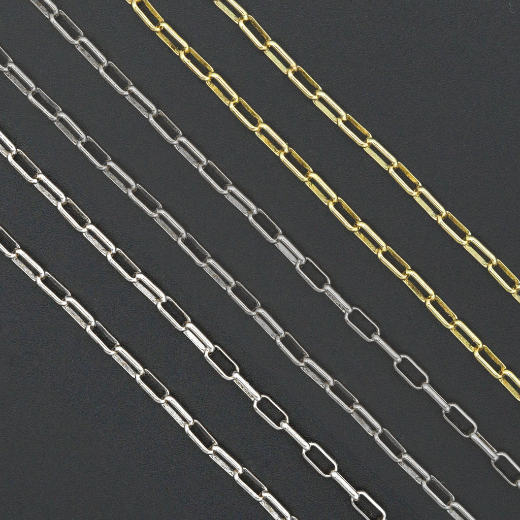 Thin Paperclip Chain by yard, sku#LX811