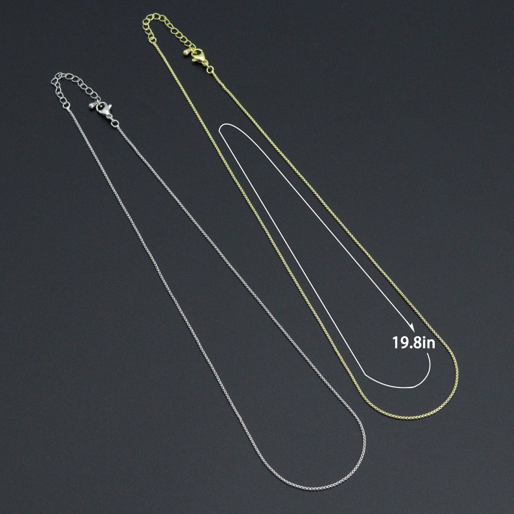 Gold Silver Thin box Link Chain Necklace , Sku#LX844