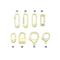 Gold Paperclip Rectangle Padlock Lobster Clasp, Push stylel clasp, Sku#LX885