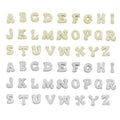 Gold Silver CZ Gold Alphabet Initial Letter Charm Pendant Bead,Sku#LX888