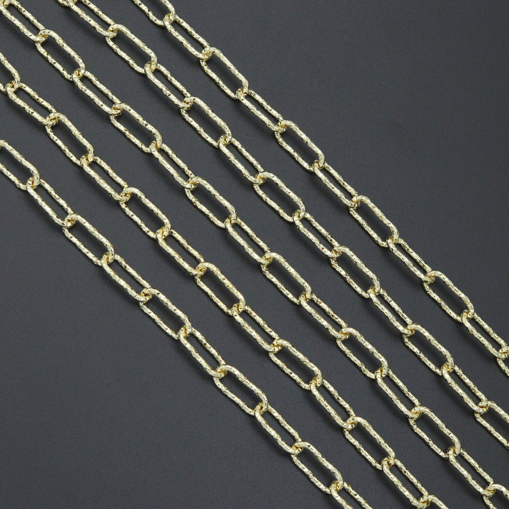 Wholesale Hammered Paperclip Chain by Yard, sku#LX901